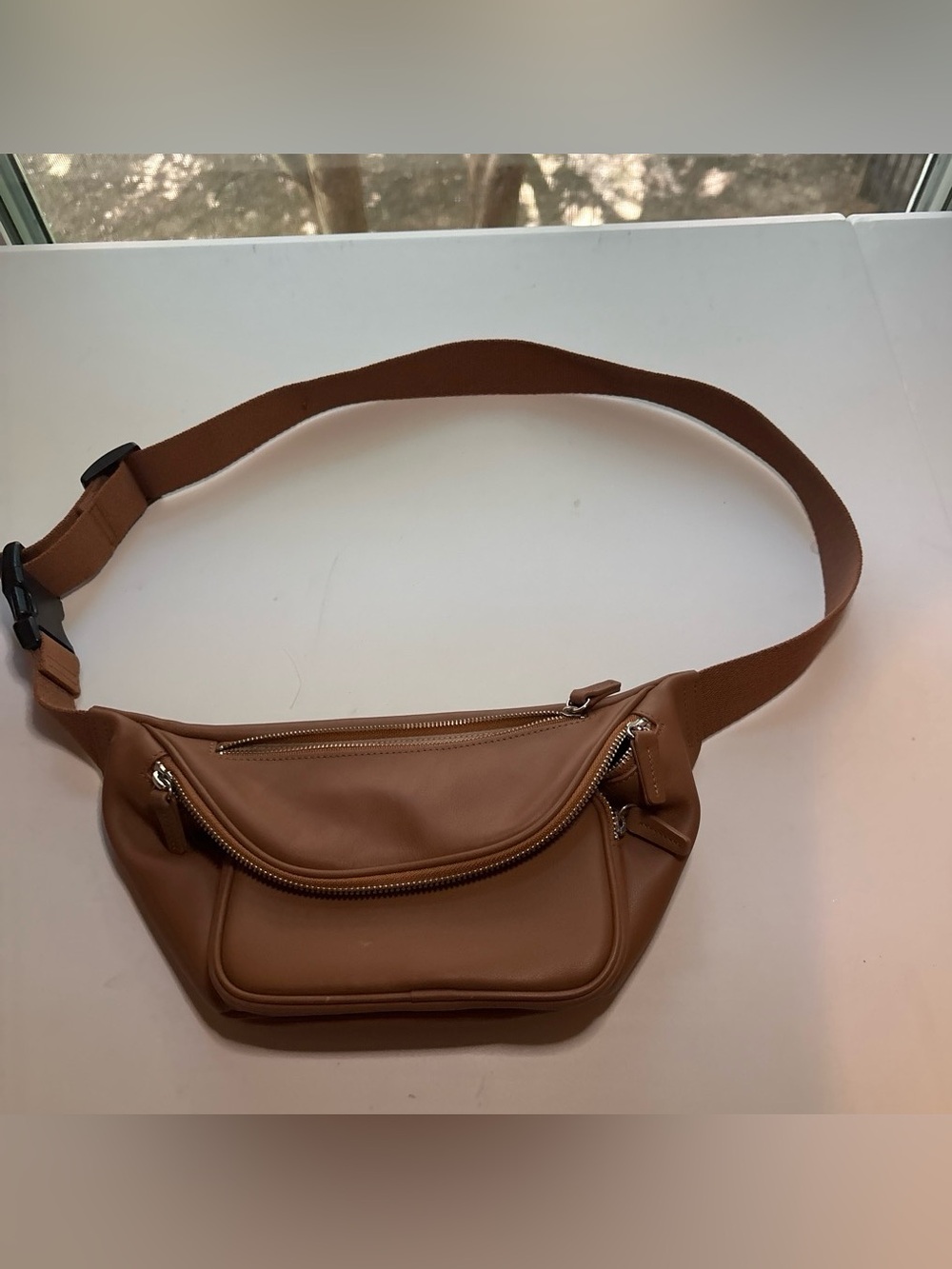 A246 - Leatherology Blake Cognac Leather Belt Bag Crossbody